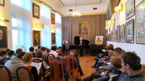 181st Concert for the Youth 'How to Listen to Music?”, Music and Literature Club in Wroclaw 11st May  2017. <br> The performers were Piotr Salajczyk - piano and Juliusz Adamowski commentary. Photo by Paweł Beresiuk.